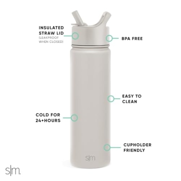 22oz Simple Modern Summit Water Bottle - Almond Birch