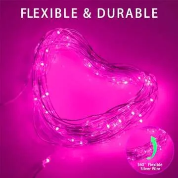 YAOZHOU Pink Fairy String Lights for Valentine’s Day Decor