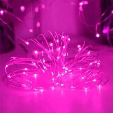YAOZHOU Pink Fairy String Lights for Valentine’s Day Decor