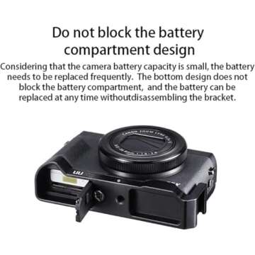 UURig G7X Mark III Vlog Camera Cold Shoe Extension Microphone Side Mount for Canon G7X Mark III Camera, 1/4" Tripod Mount, Vlogging Accessories - R016 C-G7X