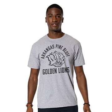 University of Arkansas at Pine Bluff Official Large One Color Logo Short Sleeve Mens Cotton T-Shirt,Athletic Heather, 2X-Large