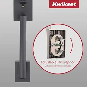 Kwikset Vancouver Front Door Lock Handle and Deadbolt Set, Entry Handleset Exterior with Interior Reversible Lever, Matte Black, Pick Resistant SmartKey Rekey Deadbolt Security