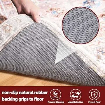 BAGAIL 4x6 Non Slip Rug Pads with Natural Rubber Backing
