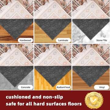 BAGAIL 4x6 Non Slip Rug Pads with Natural Rubber Backing