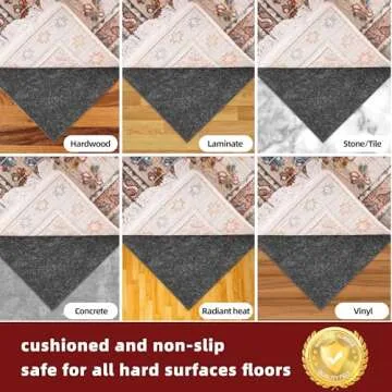 BAGAIL 4x6 Non Slip Rug Pads with Natural Rubber Backing