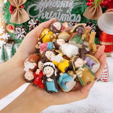 Juegoal Nativity Advent Calendar, Countdown to Christmas Advent Calendar with 24 Pieces Figures & 24 Drawers, Christian Religious Stocking Stuffers Presents Party Favors Gifts for All Ages Boys Girls