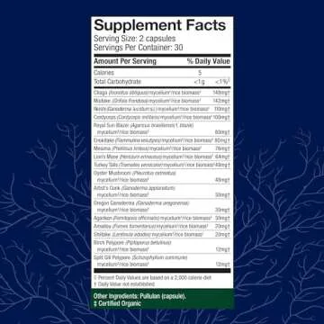 Host Defense MyCommunity Capsules - 17 Species Blend Mushroom Supplement for Immune Support - Herbal...