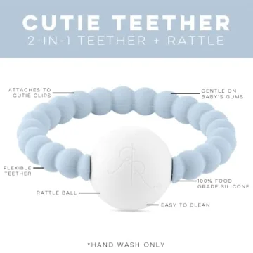 Ryan and Rose Cutie Teether Rattle Blue - Safe Baby Toy