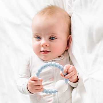 Ryan and Rose Cutie Teether Rattle Blue - Safe Baby Toy