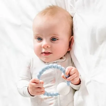 Ryan and Rose Cutie Teether Rattle Blue - Safe Baby Toy