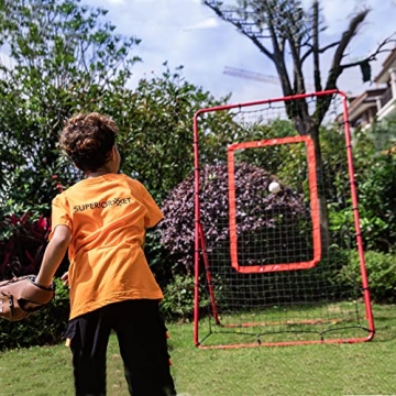 Superiornet Pitch Back Rebound Net, Adjustable Rebounder Trainer for Baseball, Softball and Lacrosse, Practice for Pitching, Throwing and Catching