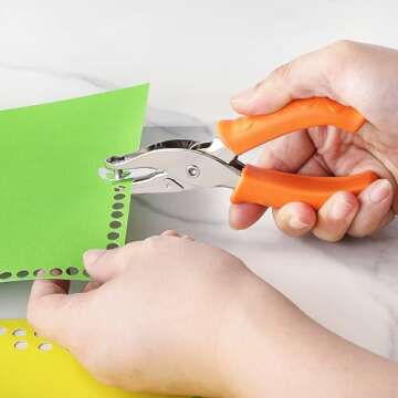 Stylish Orange Ergonomic Single Hole Punch for Crafts