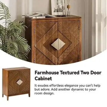 COZAYH Farmhouse Storage Cabinet - Rustic Charm and Modern Design