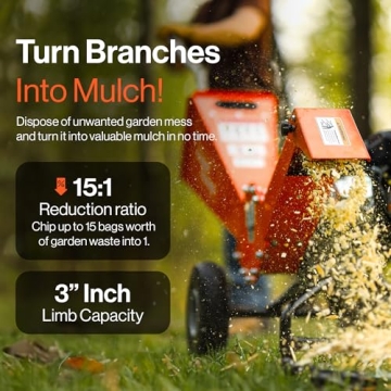 Compact 7HP SuperHandy Wood Chipper for Easy Yard Cleanup