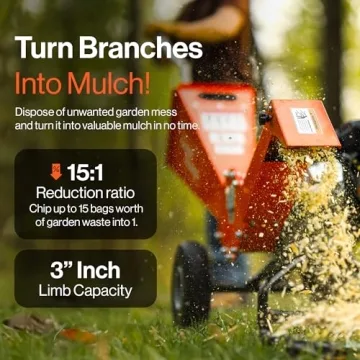 Compact 7HP SuperHandy Wood Chipper for Easy Yard Cleanup