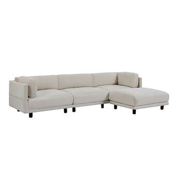 Stylish WILLIAMSPACE 102" Sectional Sofa with Ottoman
