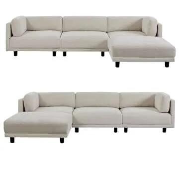Stylish WILLIAMSPACE 102" Sectional Sofa with Ottoman