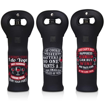Made Easy Kit Insulated Wine Tote - Neoprene Wine Carrier Bag with Magnetic Handle Clasp - Wine Bott...
