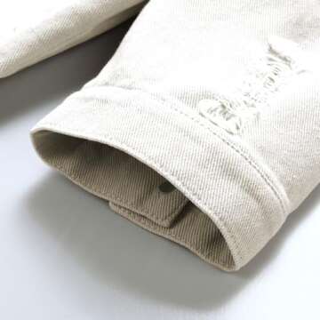 Hixiaohe Women Autumn 3/4 Sleeve Retro Short Denim Jackets Light Blue Jean Coats