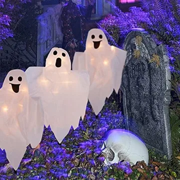 Lighted Halloween Ghost Stakes - Perfect for Decor