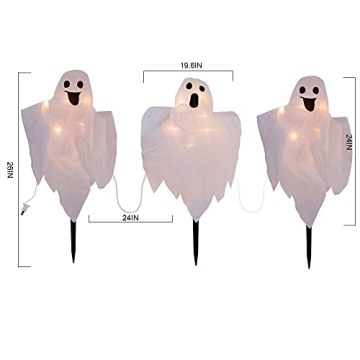 Lighted Halloween Ghost Stakes - Perfect for Decor