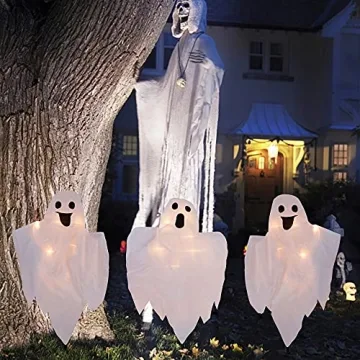 Lighted Halloween Ghost Stakes - Perfect for Decor