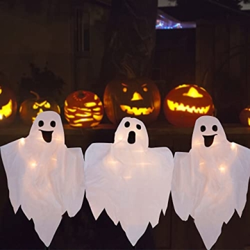 Lighted Halloween Ghost Stakes - Perfect for Decor