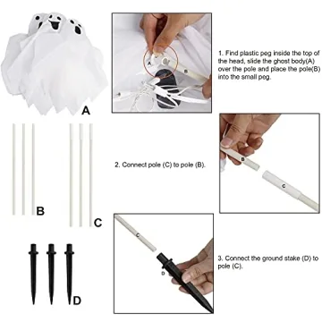 Lighted Halloween Ghost Stakes - Perfect for Decor