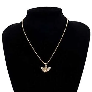 YOOESTORES82 Angel Necklace Cherub Necklace for Women,Angel Wings Pendant Necklace,Cupid Guardian Y2K Aesthetic Necklace (Gold)