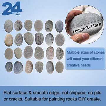 DECORKEY 24PCS River Rocks for Painting, Summer Decorations Garden Decor, Smooth Unpolished Kindness...