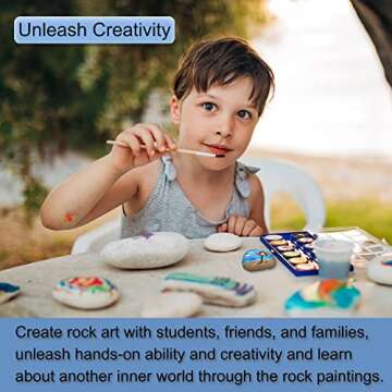 DECORKEY 24PCS River Rocks for Painting, Summer Decorations Garden Decor, Smooth Unpolished Kindness Rocks for Arts & DIY, 2-3inches Natural Stone Perfect for Kids Party, School Events, Crafts