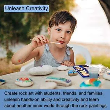 DECORKEY 24PCS River Rocks for Painting, Summer Decorations Garden Decor, Smooth Unpolished Kindness Rocks for Arts & DIY, 2-3inches Natural Stone Perfect for Kids Party, School Events, Crafts