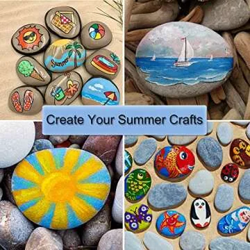 DECORKEY 24PCS River Rocks for Painting, Summer Decorations Garden Decor, Smooth Unpolished Kindness Rocks for Arts & DIY, 2-3inches Natural Stone Perfect for Kids Party, School Events, Crafts