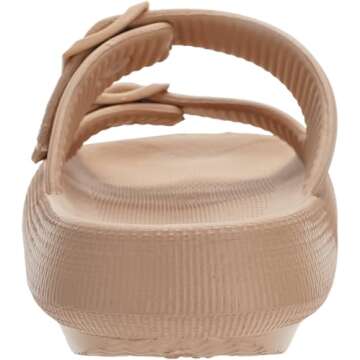 WHITIN Slippers for Women Men EVA Foam Open Toe Massage House Slides Adjustable Extremely Comfy Cushion Thick Sole Pillow Quick Drying Spa Pool Bath Garden Sandals Brown