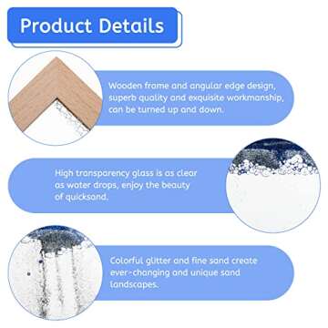 Coitak Moving Sand Art Picture, Dynamic Sand Picture, Desktop Moving Sand Art for Home Decor and Office