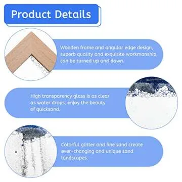 Coitak Moving Sand Art Picture, Dynamic Sand Picture, Desktop Moving Sand Art for Home Decor and Office