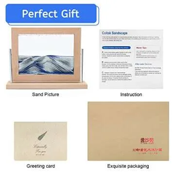Coitak Moving Sand Art Picture, Dynamic Sand Picture, Desktop Moving Sand Art for Home Decor and Office