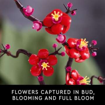 LEGO Icons Plum Blossom Building Sets for Adults - Artificial Flower for Dinner Table Centerpiece, Living Room Home Decor, Ages 18+ - DIY Craft Kits - 10369