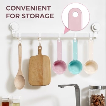 MSBC Melamine Pet Food Scoop, Cat Food Measuring Cups, Comfortable Long Handle Scoop for Dog, Cat, Ferret and Rabbit Food, 1 Cup Size Pet Food Feeding Scoop Dishwasher Safe (Pink