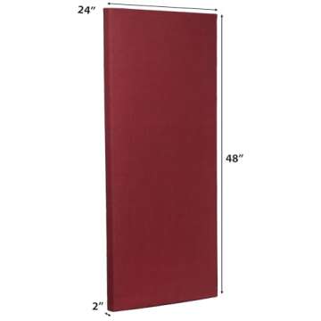 ATS Acoustics Sound Absorbing Noise Dampening Acoustic Panel Wall Treatment 24" x 48" x 2" Beveled Edge (Burgundy)