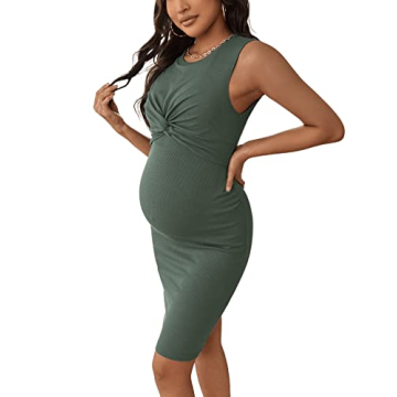 Stylish Verdusa Maternity Twist Front Bodycon Dress
