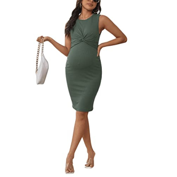 Stylish Verdusa Maternity Twist Front Bodycon Dress