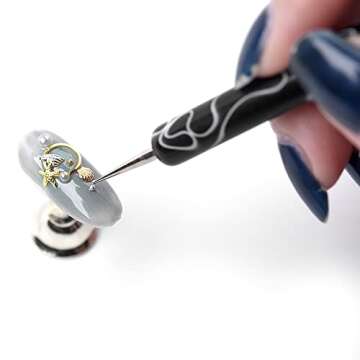 Rolabling 5 Pcs/Set Double-ended Nail Art Dotting Pens Nail Art Design Dotting Painting Pen Tool Nail Decorations Brush Set Tools(Size 2)