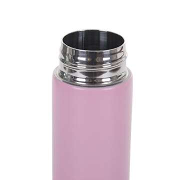 ChezMax Slim Stainless Steel Insulated Thermos Water Bottle 9.56 oz,Pink