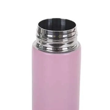 ChezMax Slim Stainless Steel Insulated Thermos Water Bottle 9.56 oz,Pink