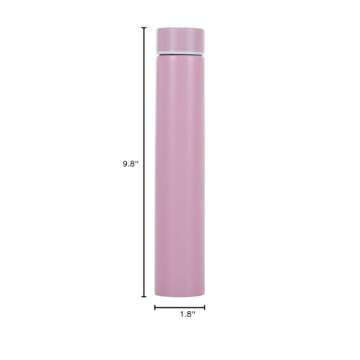 ChezMax Slim Stainless Steel Insulated Thermos Water Bottle 9.56 oz,Pink