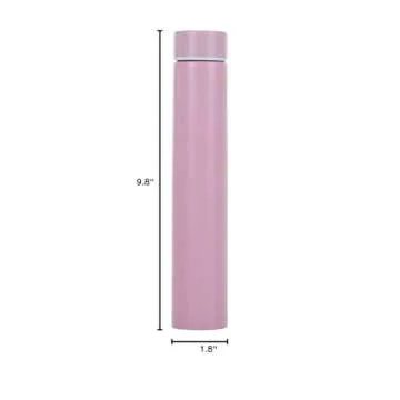 ChezMax Slim Stainless Steel Insulated Thermos Water Bottle 9.56 oz,Pink