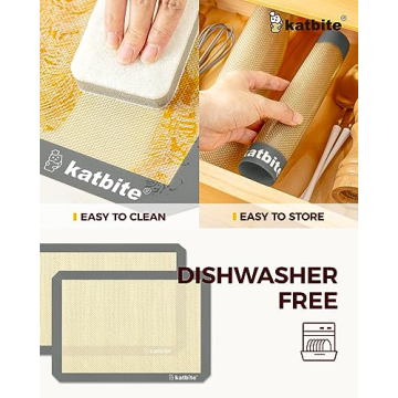 Katbite Silicone Baking Mat Set - Nonstick & Reusable