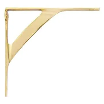 Signature Hardware 5-1/4" Polished Brass Shelf Bracket