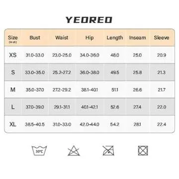 YEOREO Long Sleeve Jumpsuit for Women Workout V Back Bodysuit Lizvette Scrunch Butt Leggings One Piece Romper U Neck Full Length Yoga Bodycon Coffee Small